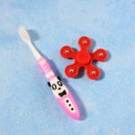 Kids Toothbrush and Fidget Spinner Toy Set - Closeup Embroidery by Nari Haat, Indian ethnic wear, women clothing, des...