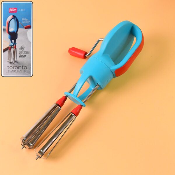 Supermom High-Speed Manual Hand Beater with Dual Stainless Steel Whisks (1 Pc) - Front View by Nari Haat, Indian ethn...