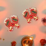 Traditional Decorative Shubh Labh Door Hanging (6 Pc / 1 Set) - Back View by Nari Haat, Indian ethnic wear, women clo...