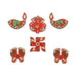 Traditional Decorative Shubh Labh Door Hanging (6 Pc / 1 Set) - Sleeve Design by Nari Haat, Indian ethnic wear, women...