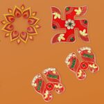Traditional Decorative Shubh Labh Door Hanging (6 Pc / 1 Set) - Closeup Embroidery by Nari Haat, Indian ethnic wear, ...