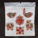 Traditional Decorative Shubh Labh Door Hanging (6 Pc / 1 Set) - Fabric Detail by Nari Haat, Indian ethnic wear, women...
