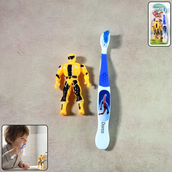 Kids Toothbrush Set with Cartoon Robot Toy - Front View by Nari Haat, Indian ethnic wear, women clothing, designer suit