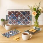 Supermom 3-Piece Multipurpose Serving Tray - (3 Pc / Set) - Neckline Detail by Nari Haat, Indian ethnic wear, women c...