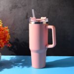 Peach Extra Large Insulated Travel Mug, Tumbler (1200ML - 1 Pc) - Neckline Detail by Nari Haat, Indian ethnic wear, w...