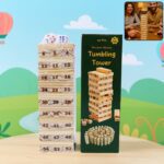 Tumbling Tower Wooden Blocks Game - (Set) - Front View by Nari Haat, Indian ethnic wear, women clothing, designer suit