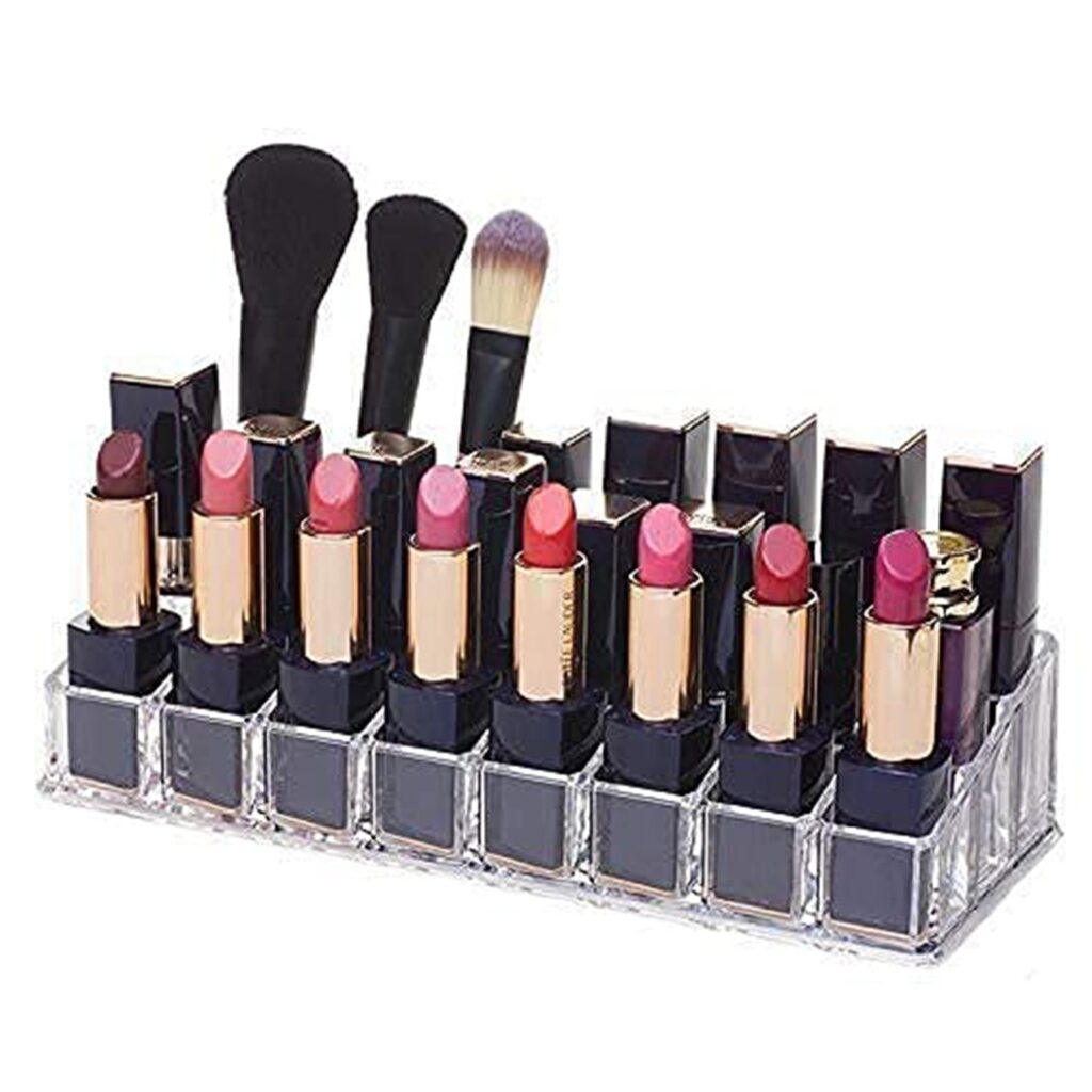 Acrylic Lipstick Cosmetics Display Holder 24 Section
