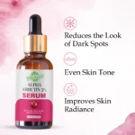 VIGI&GLO Alpha Arbutin 2% Face Serum | Dark Spots, Pigmentation & Glow | Herbal | 30ml - Back View by Smart K...