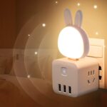 Cute USB Rabbit Night Light with Sound / Voice Activation - Fabric Detail by Nari Haat, Indian ethnic wear, women clo...