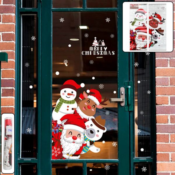 Christmas Theme Glass & Wall Sticker 90x60 cm – (1 Pc) - Front View by Nari Haat, Indian ethnic wear, women clothin...