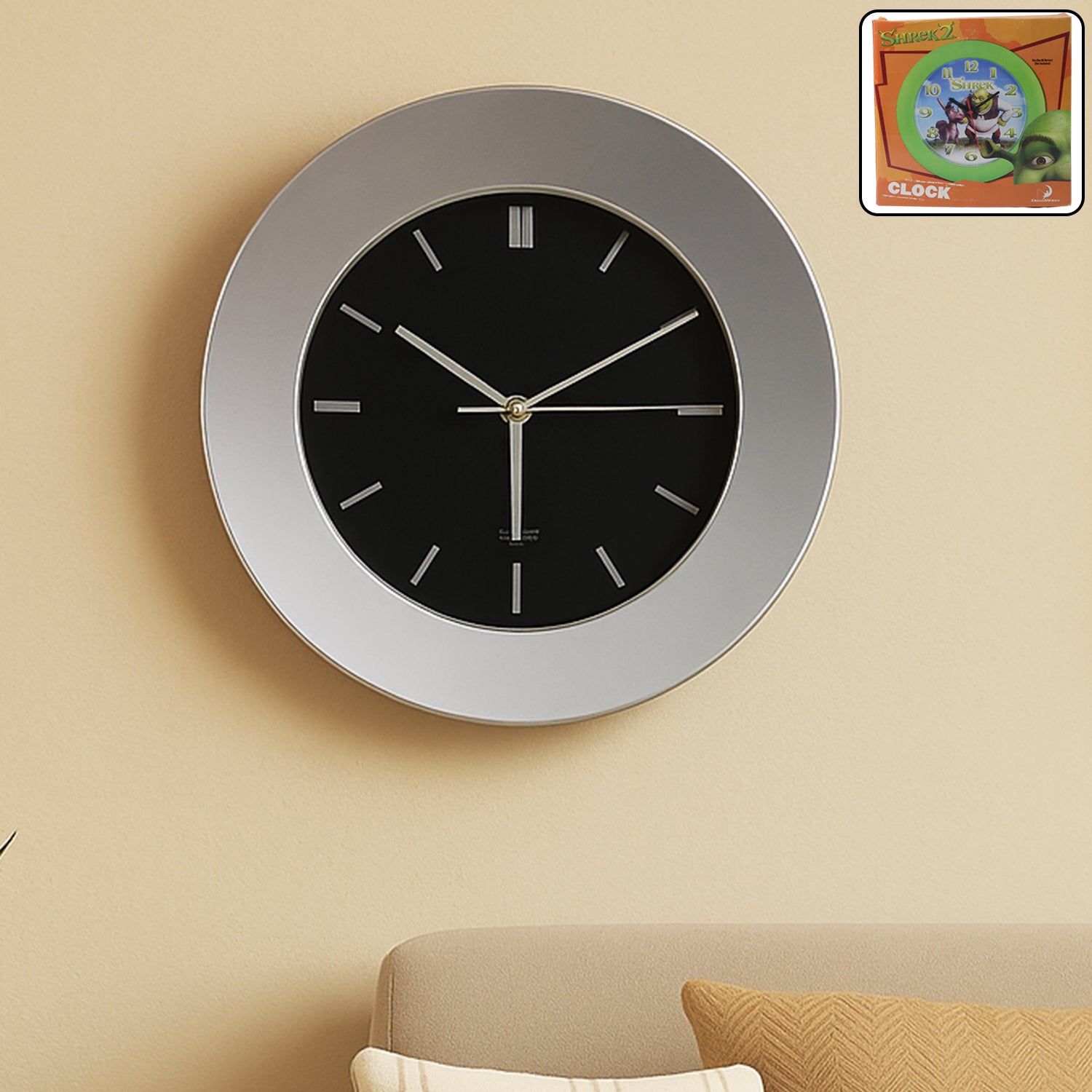 WallClock-WOSKU-01.jpg Modern Round Wall Clock - (1 Pc) - Front View by Nari Haat, Indian ethnic wear, women clothing, designer suit