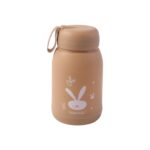 Cute Bunny Print Glass Drinking Brown Bottle (330ML / 1 Pc) - Sleeve Design by Nari Haat, Indian ethnic wear, women c...