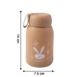 Cute Bunny Print Glass Drinking Brown Bottle (330ML / 1 Pc) - Neckline Detail by Nari Haat, Indian ethnic wear, women...