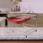 Premium Stainless Steel Multipurpose Utensils Storage Stand Set - Neckline Detail by Nari Haat, Indian ethnic wear, w...