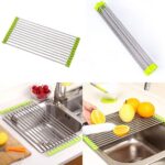 Foldable Drain Rack Kitchen Sink Roll up Dish Drying Rack Portable Dish Rack - Neckline Detail by Nari Haat, Indian e...