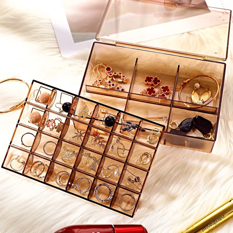 2-Layer Acrylic Jewelry Storage Box with 30 Compartments