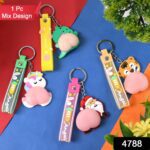 Silicone Keychain with Wrist Strap & Squeeze Toy (1 Pc Mix design) - With Dupatta by Nari Haat, Indian ethnic wear, w...