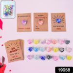 Heart-Shaped Crystal Gem Valentines with Gift Cards (24 Pc) - With Dupatta by Nari Haat, Indian ethnic wear, women cl...