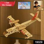 3D Wooden Aircraft Puzzle DIY Assembly Kit (Mix Design – 1 Set) - With Dupatta by Nari Haat, Indian ethnic wear, wo...