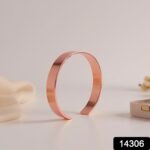 Elegant Rose Gold-Plated Open Cuff Bracelet Kada (1 Pc) - With Dupatta by Nari Haat, Indian ethnic wear, women clothi...