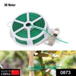 Plastic Twist Tie Wire Spool With Cutter For Garden Yard Plant 30m (Green) - Image 2