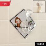 Cute Cartoon Print Transparent Wall Hook with Self-Adhesive Back (1 Pc) - With Dupatta by Nari Haat, Indian ethnic we...