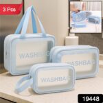 3-IN-1 Waterproof Transparent Travel Toiletry Bag Set - With Dupatta by Nari Haat, Indian ethnic wear, women clothing...