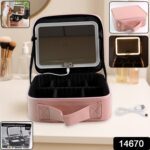 Pink Premium LED Light Makeup Organizer Box (1 Pc) - With Dupatta by Nari Haat, Indian ethnic wear, women clothing, d...