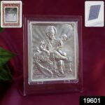 Elegant Silver Saraswati Maa Photo Frame with Stand (1 Pc) - With Dupatta by Nari Haat, Indian ethnic wear, women clo...