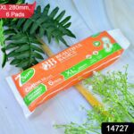 Beautiful Basics Orange Cotton Maxi Sanitary Pads XL+ 280mm Pack of 6 Pads - With Dupatta by Nari Haat, Indian ethnic...