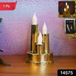 LED Flameless Candle Lamp with Triple Candle Design (1 Pc) - With Dupatta by Nari Haat, Indian ethnic wear, women clo...