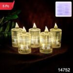 Premium Crystal Effect LED Flameless Candle Lights (5 Pc) - With Dupatta by Nari Haat, Indian ethnic wear, women clot...