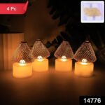 Premium LED Flameless Candle Lights (4 Pc / Set) - With Dupatta by Nari Haat, Indian ethnic wear, women clothing, des...