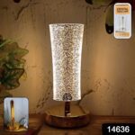 Crystal Table Lamp Sparkle Design Golden Base LED Decorative Bedside Lamp - With Dupatta by Nari Haat, Indian ethnic ...