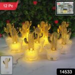 Decorative Cactus Shape LED Tealight Candles (12 Pc) - With Dupatta by Nari Haat, Indian ethnic wear, women clothing,...