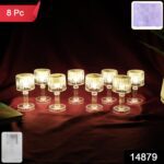 Set of 8 LED Crystal-Effect Table Lamps - With Dupatta by Nari Haat, Indian ethnic wear, women clothing, designer suit