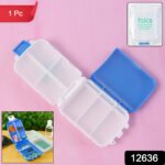 Portable Blue Dual-Sided Pill Organizer Box (1 Pc) - With Dupatta by Nari Haat, Indian ethnic wear, women clothing, d...