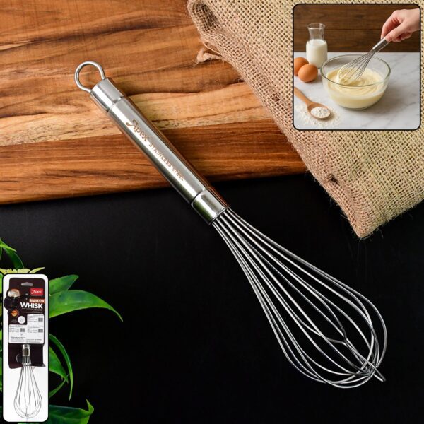 Apex Stainless Steel Large Hand Whisk (1 Pc) - Front View by Nari Haat, Indian ethnic wear, women clothing, designer ...