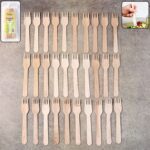 Freshee 160mm Wooden Fork – 30 Pcs Pack - Front View by Nari Haat, Indian ethnic wear, women clothing, designer suit