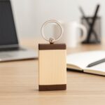 Premium Wooden Keychain with Dual Tone Finish (1 Pc) - Neckline Detail by Nari Haat, Indian ethnic wear, women clothi...