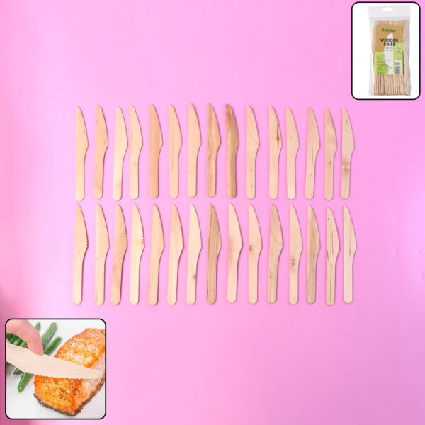 165mm Wooden Knife – 30 Pcs Pack - Front View by Nari Haat, Indian ethnic wear, women clothing, designer suit