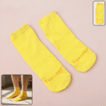 Tuesday Theme Yellow Casual Socks (1 Pair) - Front View by Nari Haat, Indian ethnic wear, women clothing, designer suit