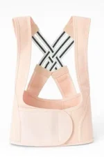 Zepham Posture Corrector for Men & Women – Backbone & Shoulder Support Belt for Back Pain Relief (Pink) - Front Vie...