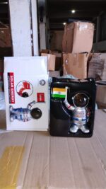 Solar Power Astronaut Ornament Moving Hand with Indian Flag (1 Pc) - Full Detail by Nari Haat, Indian ethnic wear, wo...