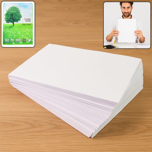 A4 Size High Bright Copier Paper – 70 GSM – Pack of 500 Sheets - Front View by Nari Haat, Indian ethnic wear, wom...