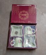 Ceramic Tea / cups / Mug Set Including Snacks (4 Pcs set) - Fabric Detail by Nari Haat, Indian ethnic wear, women clo...