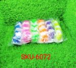 Hanging Small Loofah Sponge Poufs – Body Scrubbers for Bath & Shower (Pack of 6) - Fabric Detail by Nari Haat, Indi...