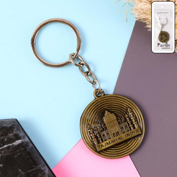 Premium Taj Mahal India Souvenir Keychain  (1 Pc) - Front View by Nari Haat, Indian ethnic wear, women clothing, desi...