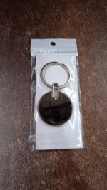 Sleek Black Round Metal Keychain (1 Pc) - Full Detail by Nari Haat, Indian ethnic wear, women clothing, designer suit