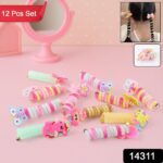 Spiral Hair Braiding Clips for Kids (12 Pc /  Mix Design) - With Dupatta by Nari Haat, Indian ethnic wear, women clot...